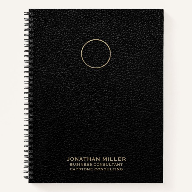 Carnet spirale du logo or avec texte personnalisab (Devant)