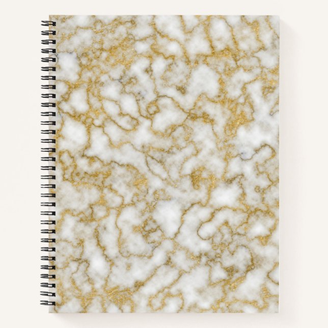 Carnet spirale en marbre écorché d'or (Devant)