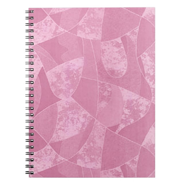 Carnet spirale en verre rose (Devant)