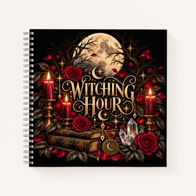 Carnet Spirale Heure Ensorcelante Roses Gothiques  (Devant)