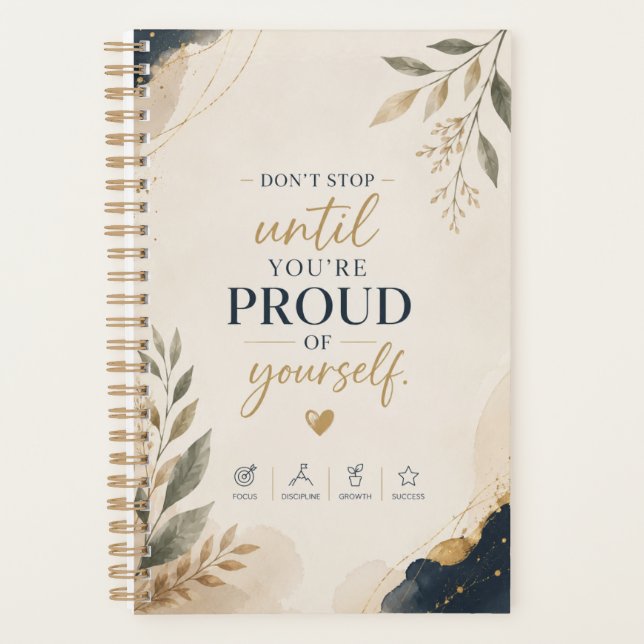 Carnet spirale motivationnel minimaliste (Devant)