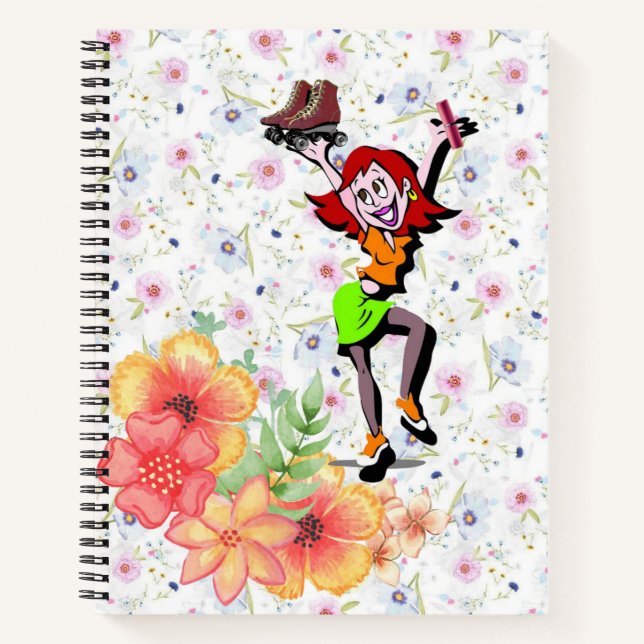 Carnet spirale patinage floral (Devant)