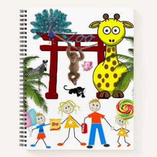 Carnet spirale Zoo Singe Giraffe