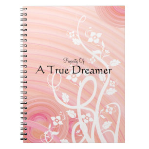 Carnet Spirales de pêche, en filigrane et fleurs