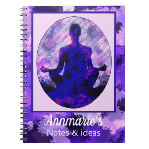 Carnet Spirituelle pourpre assis Yoga Pose