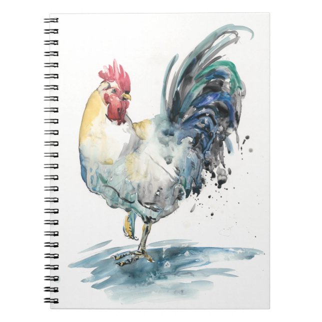 Carnet Splash de coq - Aquarelle (Devant)