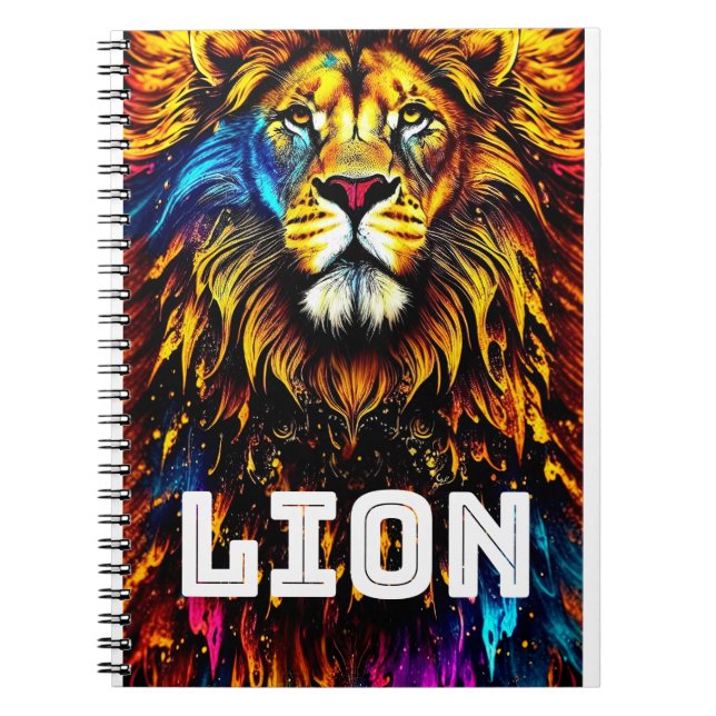 Carnet Splash de couleur d'art du lion artistique (Devant)