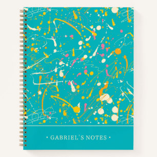 Carnet Splash de peinture Abstraite   Ajouter Votre Nom