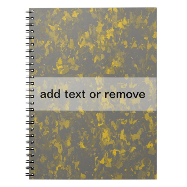 Carnet Splashes de peinture gris et jaune (Devant)
