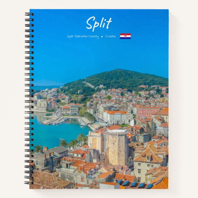 Carnet Split, Croatie - Spirale de ville côtière (Devant)