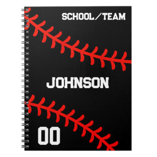 Carnet Sport d'équipe personnalisé de baseball 