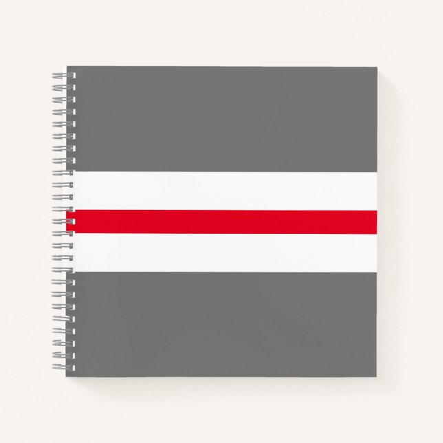 Carnet Sportif moderne brillant Rouge blanc gris Gris Gri (Devant)