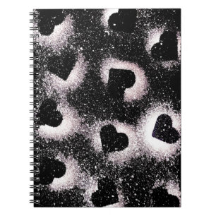 Carnet Spraypaint Black Hearts
