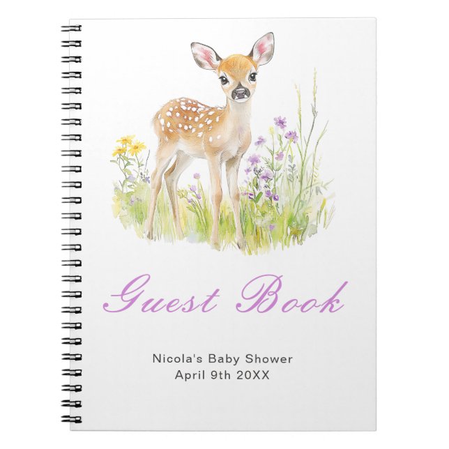Carnet Spring Deer Baby Shower Guest Book (Devant)