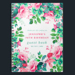Carnet Spring Watercolor Floral 70th Birthday Guest Book<br><div class="desc">Célébrez dans le style avec notre livre d'hôtes brillant et audacieux 70th Birthday Party,  avec notre étonnante aquarelle design floral dans les couleurs de printemps été. Commandez maintenant et faites de votre soixante-dixième anniversaire un anniversaire mémorable !</div>