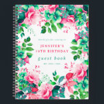 Carnet Spring Watercolor Floral 70th Birthday Guest Book<br><div class="desc">Célébrez dans le style avec notre livre d'hôtes brillant et audacieux 70th Birthday Party,  avec notre étonnante aquarelle design floral dans les couleurs de printemps été. Commandez maintenant et faites de votre soixante-dixième anniversaire un anniversaire mémorable !</div>