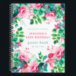 Carnet Spring Watercolor Floral 80th Birthday Guest Book<br><div class="desc">Célébrez dans le style avec notre livre d'hôtes brillant et audacieux 80th Birthday Party,  avec notre étonnante aquarelle fleurie design dans les couleurs de printemps été. Commandez maintenant et faites de votre quatre-vingtième anniversaire un anniversaire mémorable !</div>