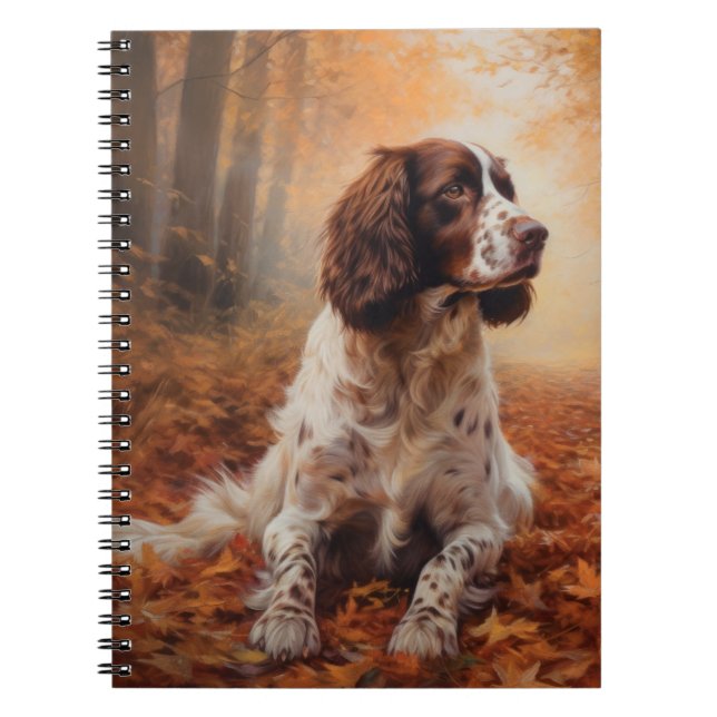 Carnet Springer Spaniel à l'automne Feuilles automne Insp (Devant)