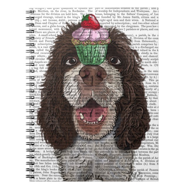 Carnet Springer Spaniel avec Cupcake (Devant)
