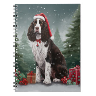 Carnet Springer Spaniel Chien dans la neige Noël