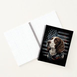 Carnet Springer Spaniel Chien Drapeau Américain