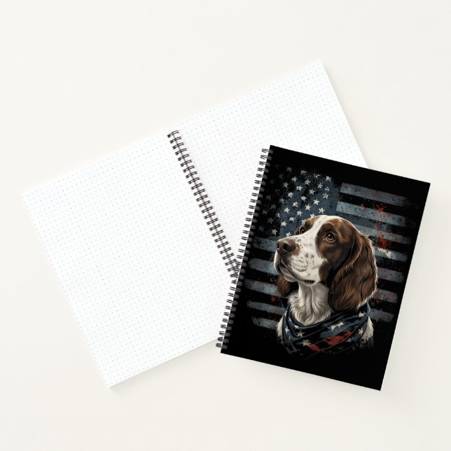 Carnet Springer Spaniel Chien Drapeau Américain (Intérieur)