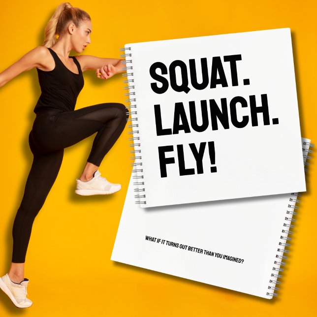 Carnet SQUAT. LANCEMENT. VOLEZ ! Minimaliste motivationne (Créateur téléchargé)