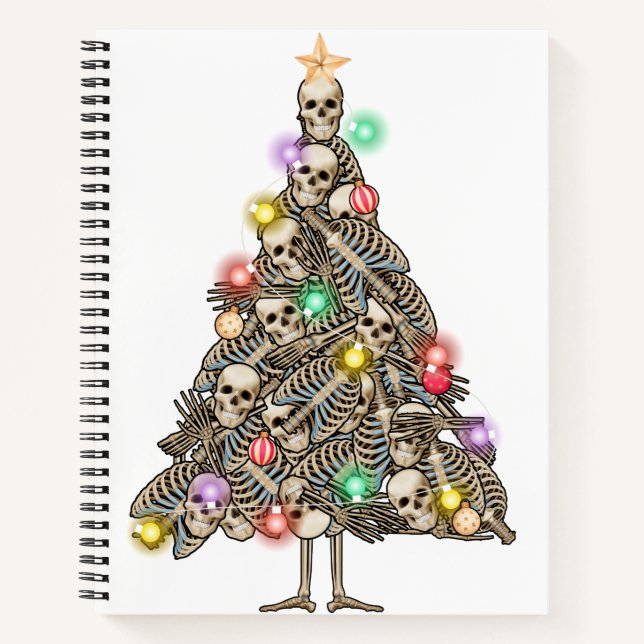 Carnet Squelette Arbre de Noël Drôle laide Skeletons de N (Devant)