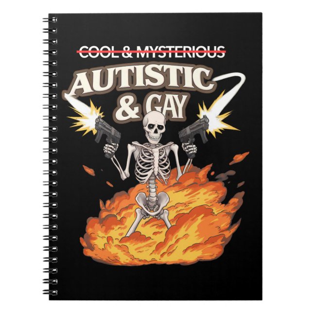 Carnet Squelette Autiste et Gay Drôle de Sensibilisation  (Devant)