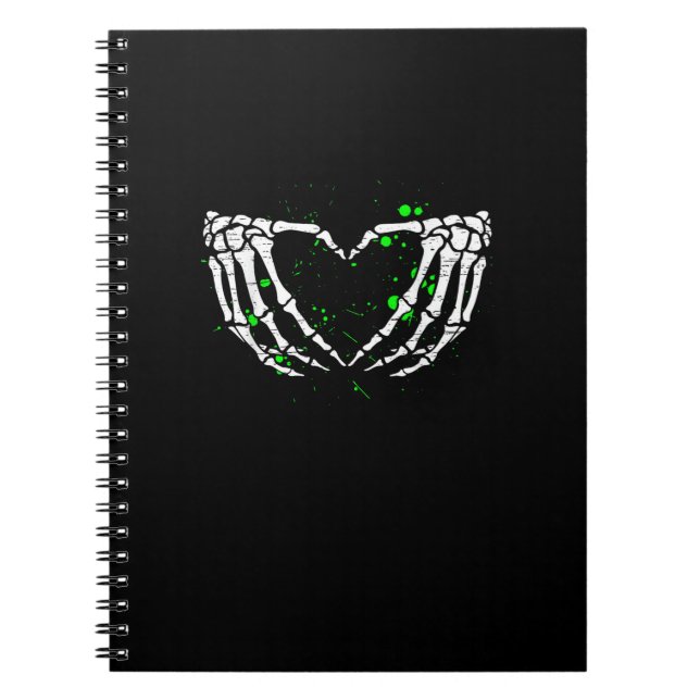 Carnet Squelette Coeur de la main Costume Halloween (Devant)