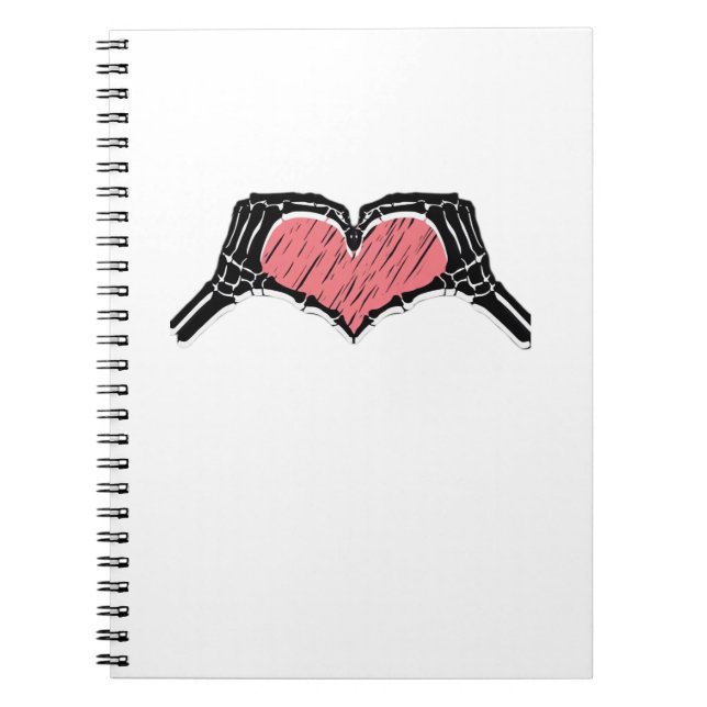 Carnet Squelette Coeur main signe Valentines Jour Classiq (Devant)
