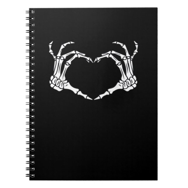 Carnet Squelette Coeur main Signer Costume Drôle Hallowee (Devant)