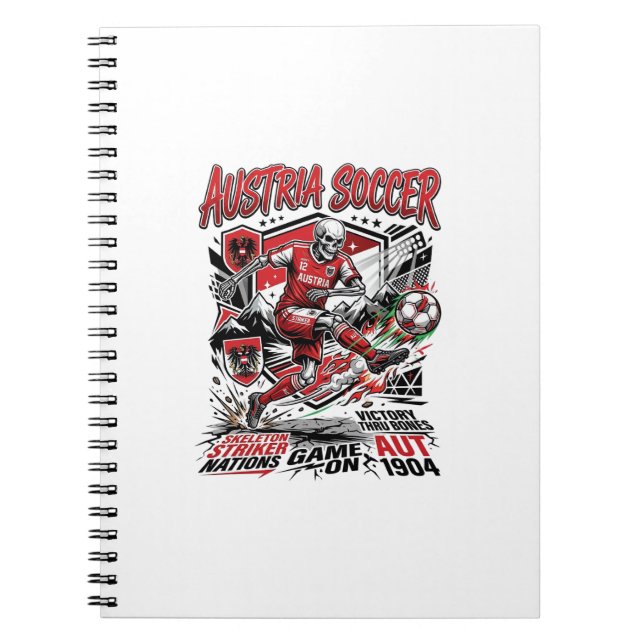 Carnet Squelette de football d'Autriche Affiche des natio (Devant)