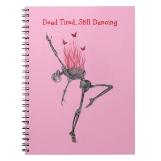 Carnet Squelette d'illustration de flammes de feu rouges
