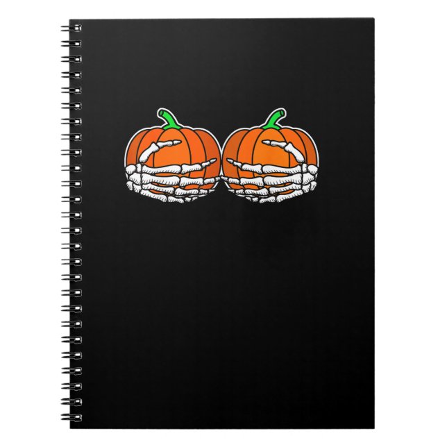 Carnet Squelette Main sur la poitrine Citrouille Hallowee (Devant)