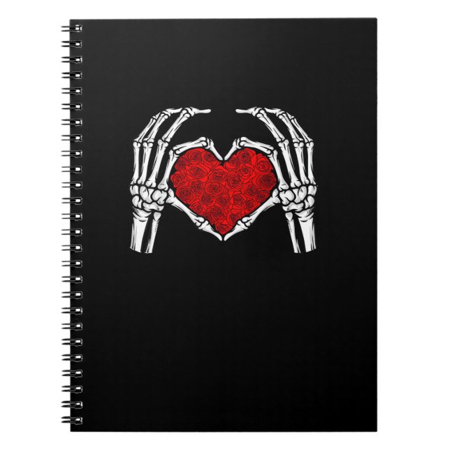 Carnet Squelette Mains de coeur Signe Saint Valentin Mign (Devant)
