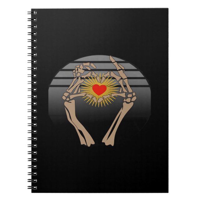 Carnet Squelette Mains Faire Un Coeur Classique (Devant)