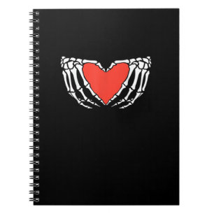 Carnet Squelette Mains Formant Coeur - Déplaisant Hallo g