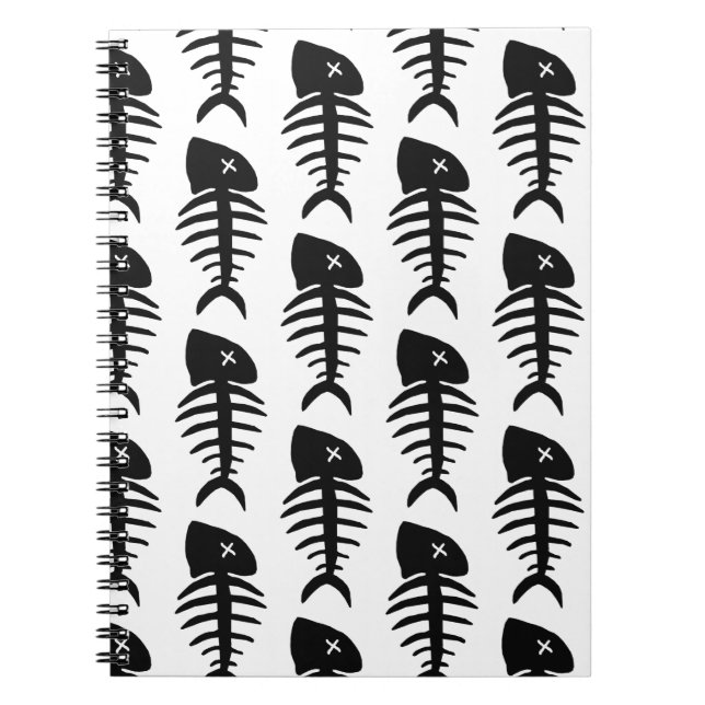 Carnet squelette mort de poissons (Devant)