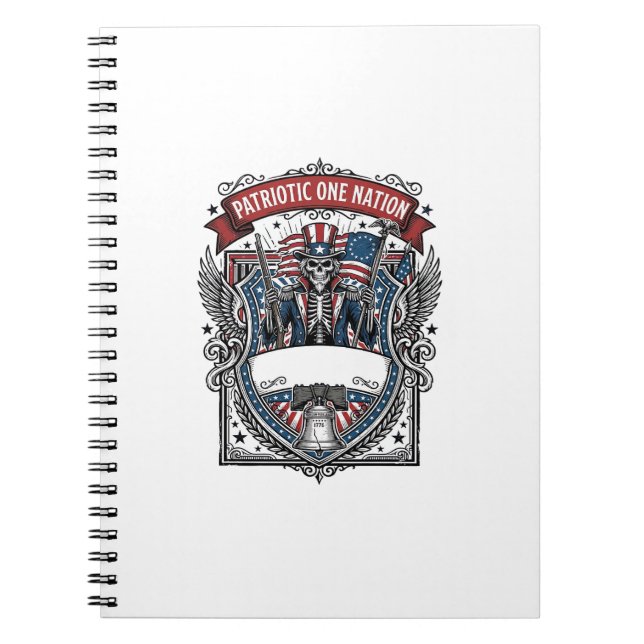 Carnet Squelette oncle Sam patriotique Squelette patriote (Devant)