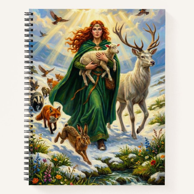 Carnet St Brigid Déesse du Printemps Animaux de la Forêt  (Devant)