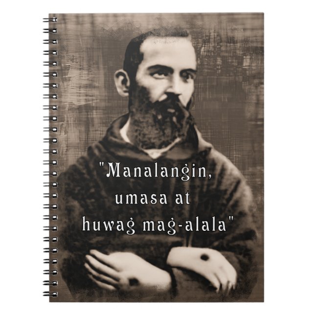 Carnet St Padre Pio Catholique Saint Philippine citation (Devant)