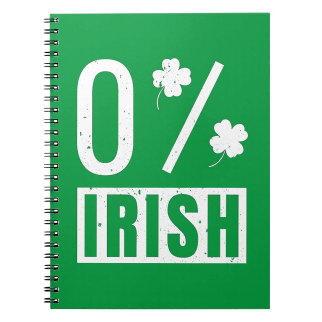 Carnet St Patrick's Day 0% Irish Four Leaf Clover (Devant)