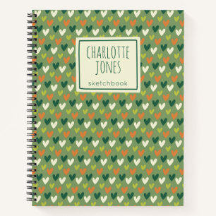 Carnet St Patrick's Day Coeurs verts Dessin personnalisé