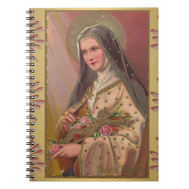 Carnet St Therese avec les roses et le crucifix (Devant)
