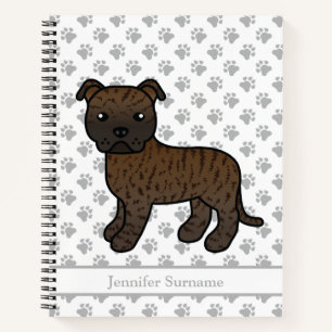 Carnet Staffie anglais bringé Chien de dessin animé migno