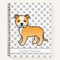 Staffie Fauve Et Blanc Chien De Dessin Animé Migno