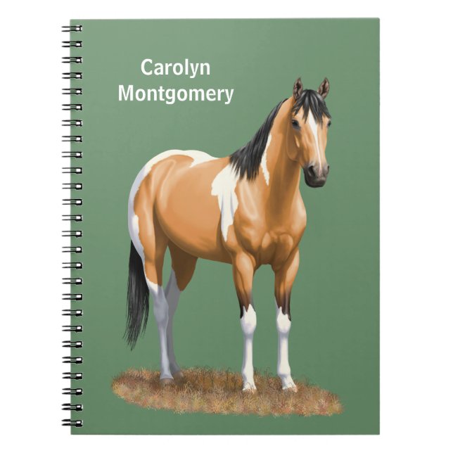 Carnet Staillion Cheval Pinto Dun Paint Buckskin (Devant)