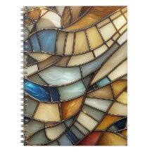 Stained Glass Waves Spiral Photo Notebook
