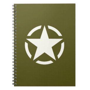Carnet Star Stencil Vintage on Khaki Green